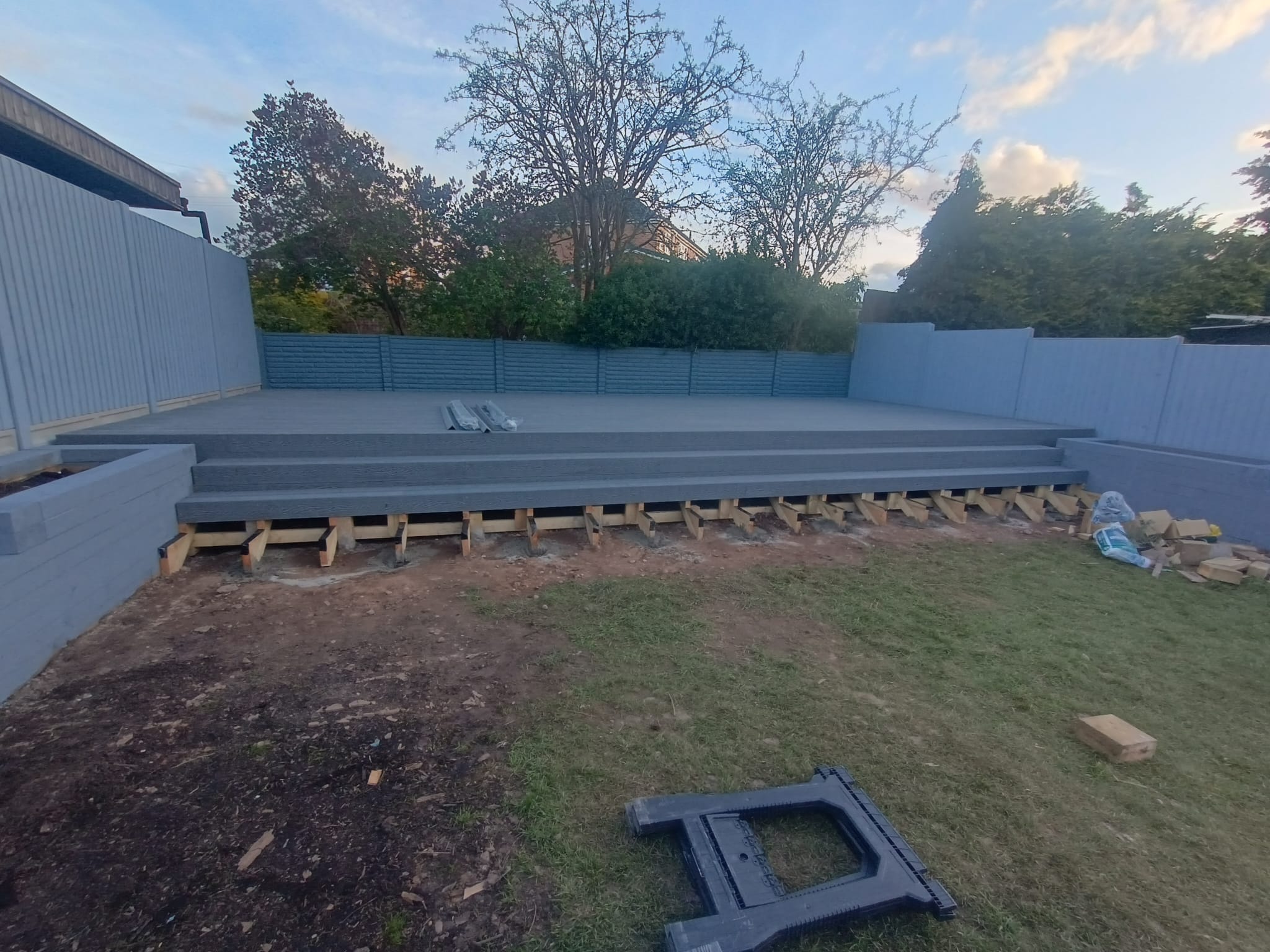 Decking with garden view